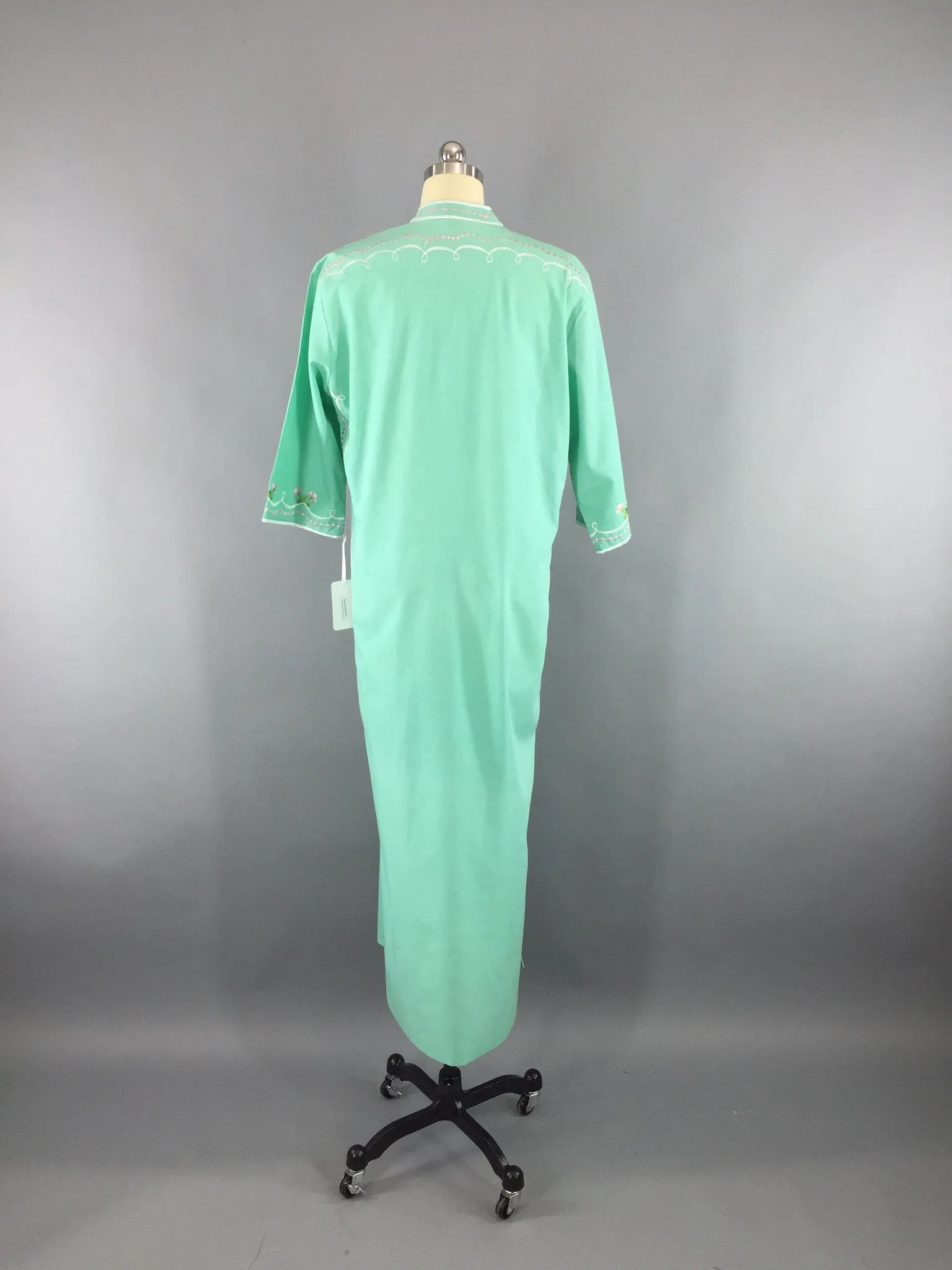 1960s Vintage Caro of Honolulu Embroidered Caftan Dress