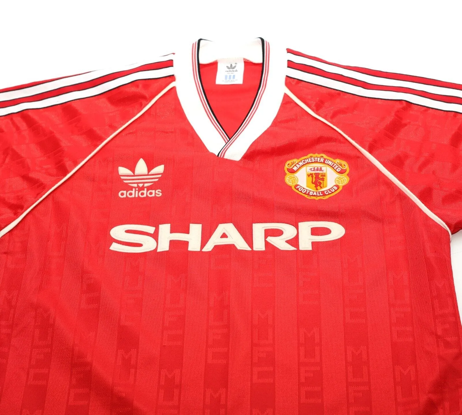 1988/90 MANCHESTER UNITED Vintage adidas Home Football Shirt (M) 40/42