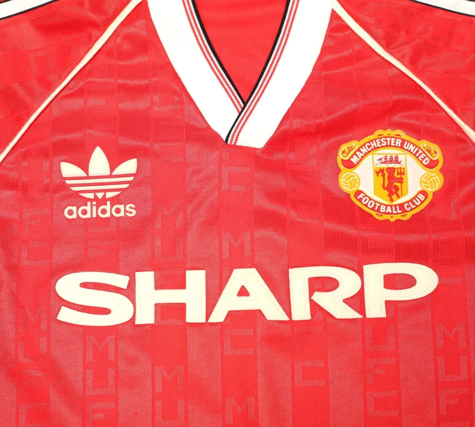 1988/90 MANCHESTER UNITED Vintage adidas Home Football Shirt (M) 40/42