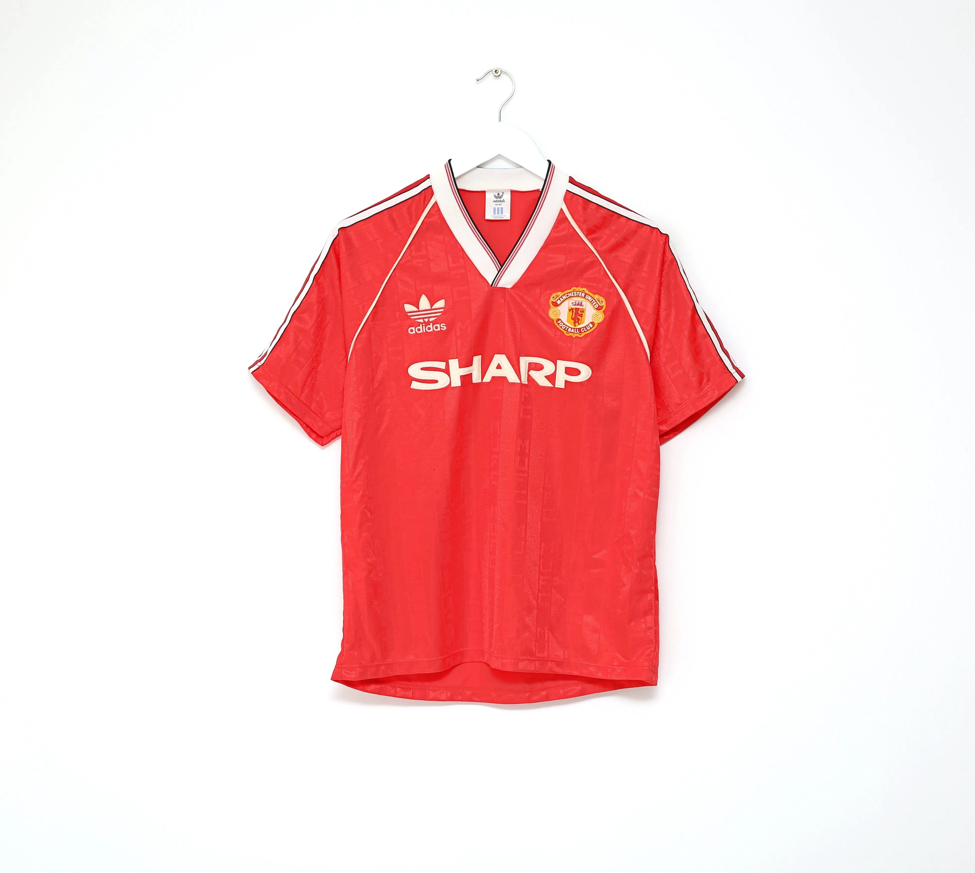 1988/90 MANCHESTER UNITED Vintage adidas Home Football Shirt (M) 40/42