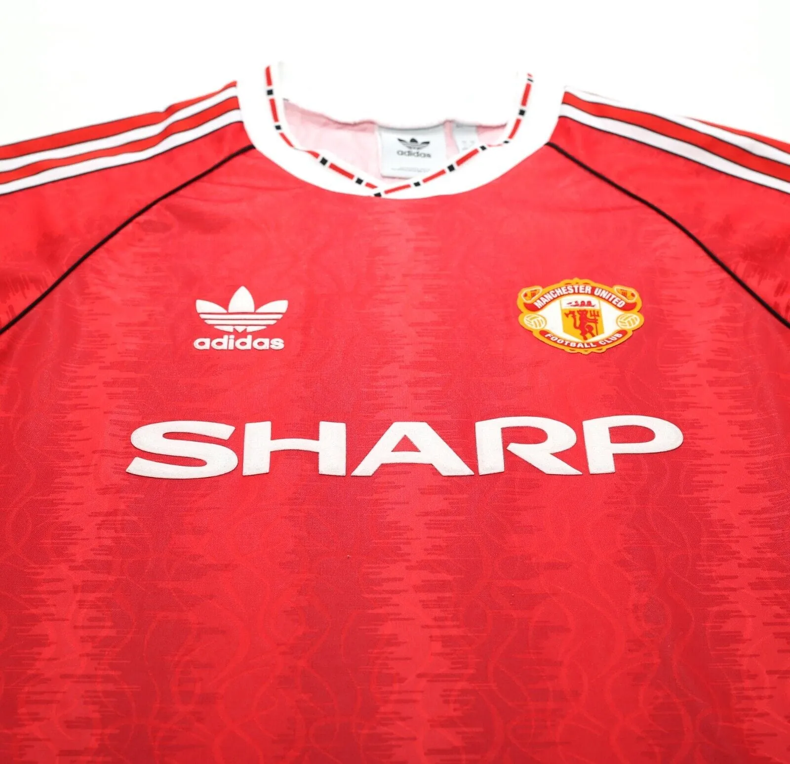 1990/92 MANCHESTER UNITED Retro adidas Originals Home Football Shirt (L)