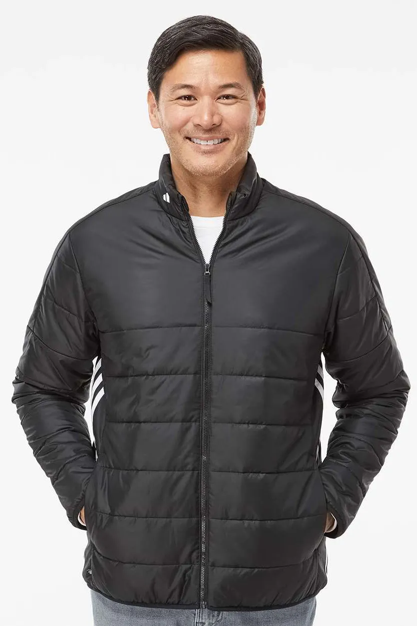 Adidas Mens Full Zip Puffer Jacket - Black - NEW