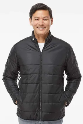 Adidas Mens Full Zip Puffer Jacket - Black - NEW