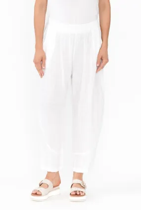 Ataya White Linen Pants