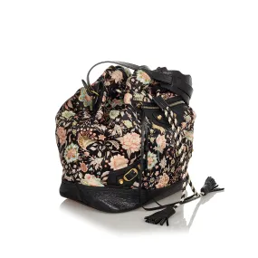 Balenciaga Floral Print Satin Bucket Bag