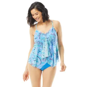 Beach House Kerry Mesh Layer Tankini, Paradise Peri (H59893)