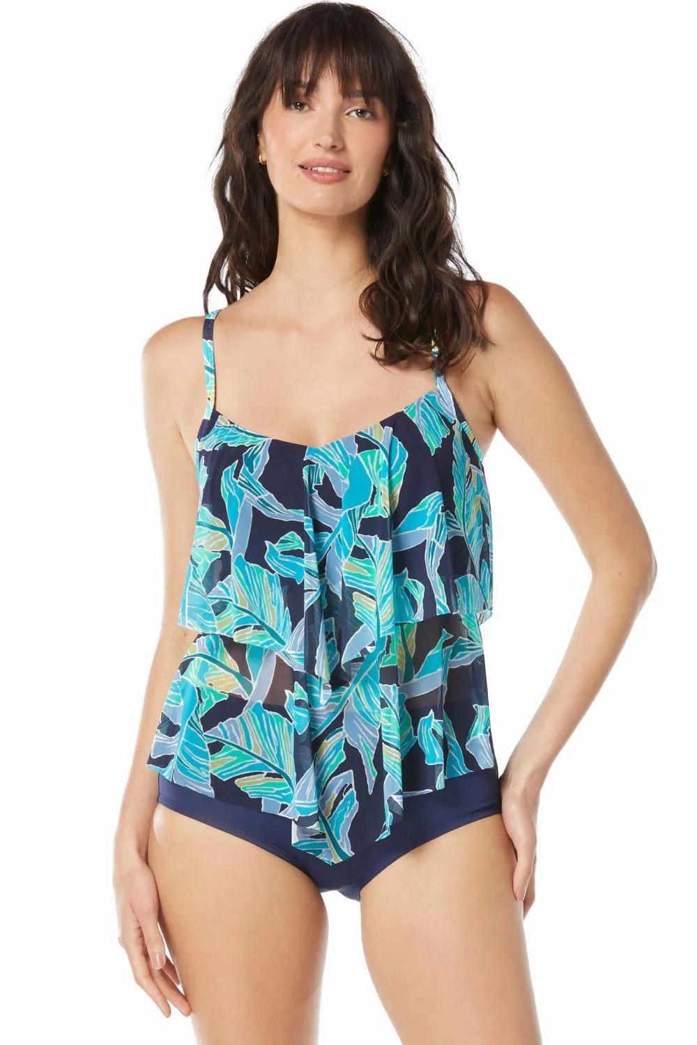 Beach House Seaglass Palm Portia Tankini, Admiral (H2D068)