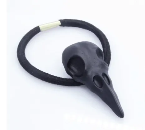 Black Crow Skull Hair Tie