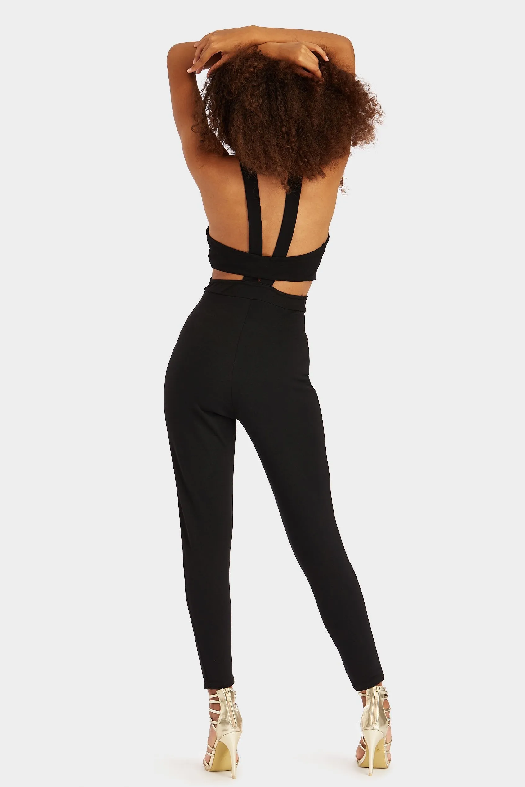 Black Strappy Top Jumpsuit