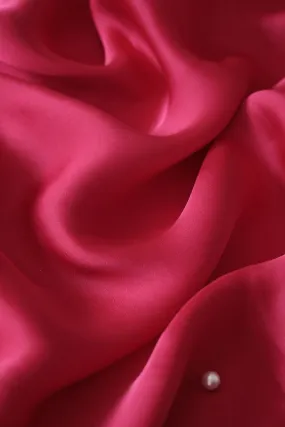 Cerise Pink Dyed Georgette Satin Fabric