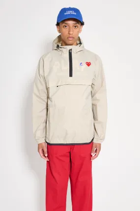 Comme des Garons Play x K-Way Leon Half Zip Jacket Beige