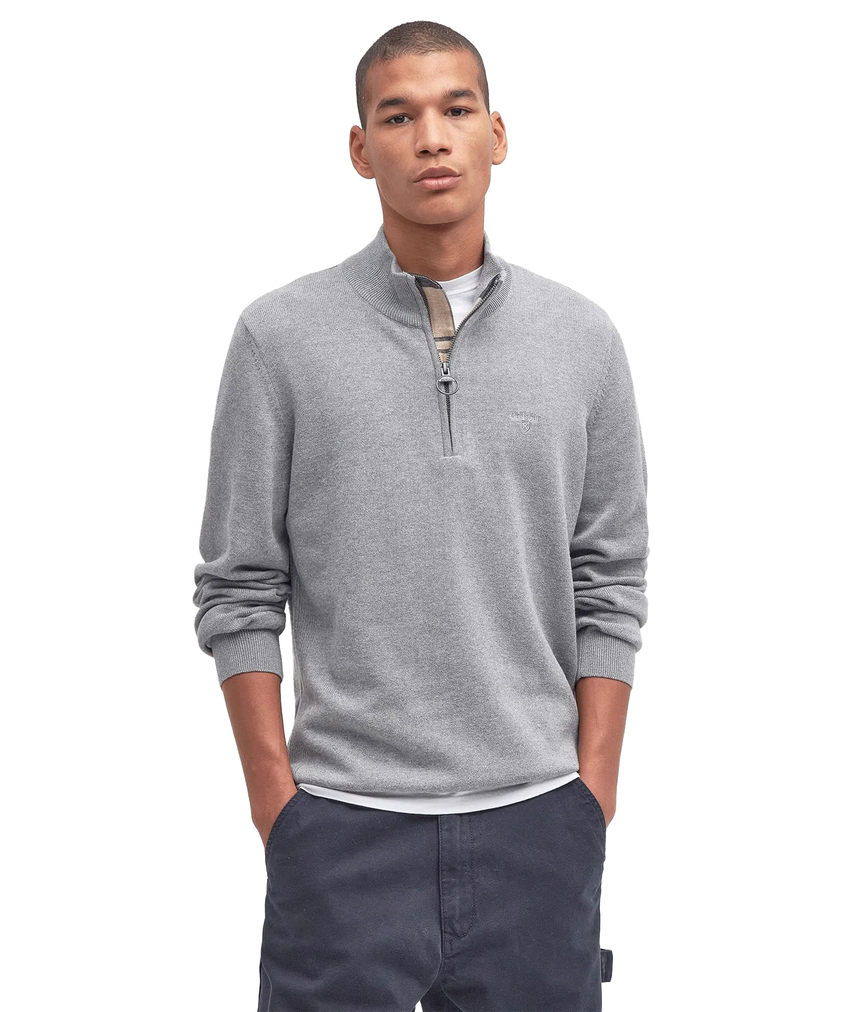 Cotton Half Zip - Grey