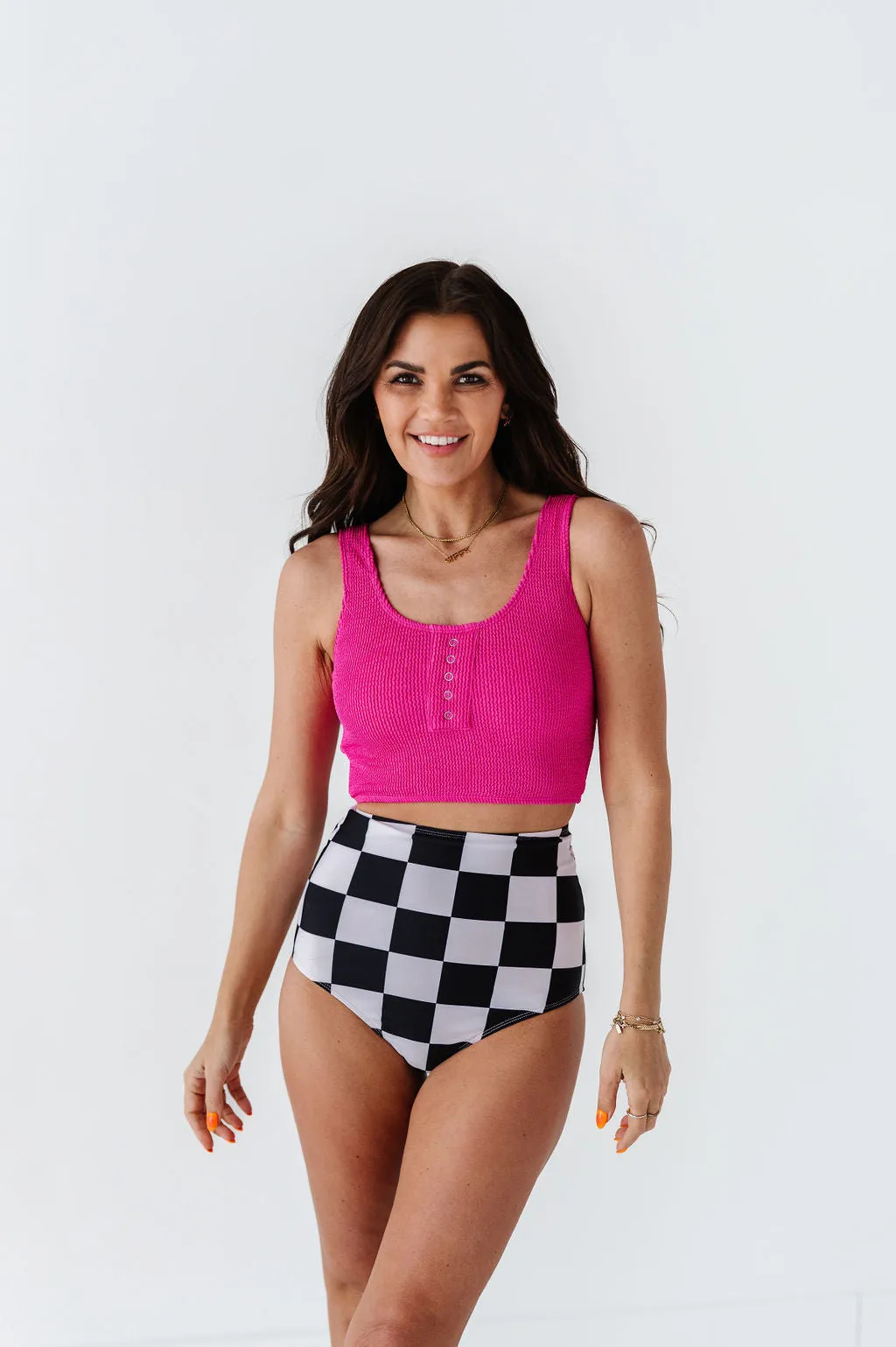 Finish Line Check High Waisted Bottoms