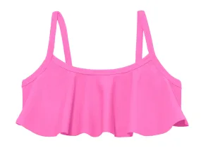 Girls UPF 50  Flounce Bikini Top | Medium Pink