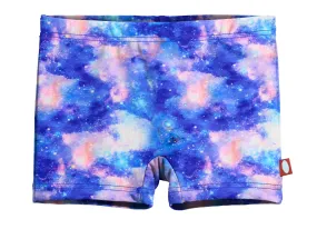 Girls UPF 50  Printed Swim Boy Shorts  | Galaxy Swim