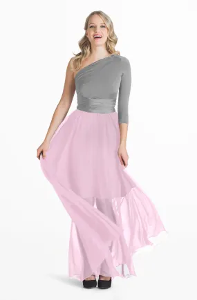 Hana Maxi Chiffon Blush Pink / One Size - Convertible Stylish Long Overlay Skirt