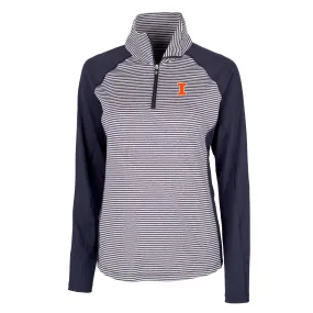 Illinois Fighting Illini Cutter & Buck Women's Forge Stripe Half Zip