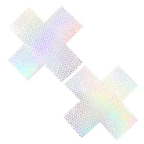 Liquid Party Pure White Holographic X Factor Nipple Cover Pasties