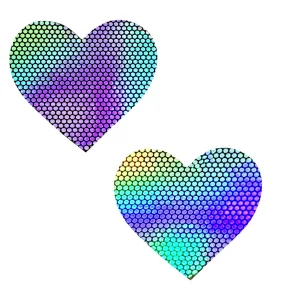 Liquid Party Silver Holographic I Heart U Nipple Cover Pasties