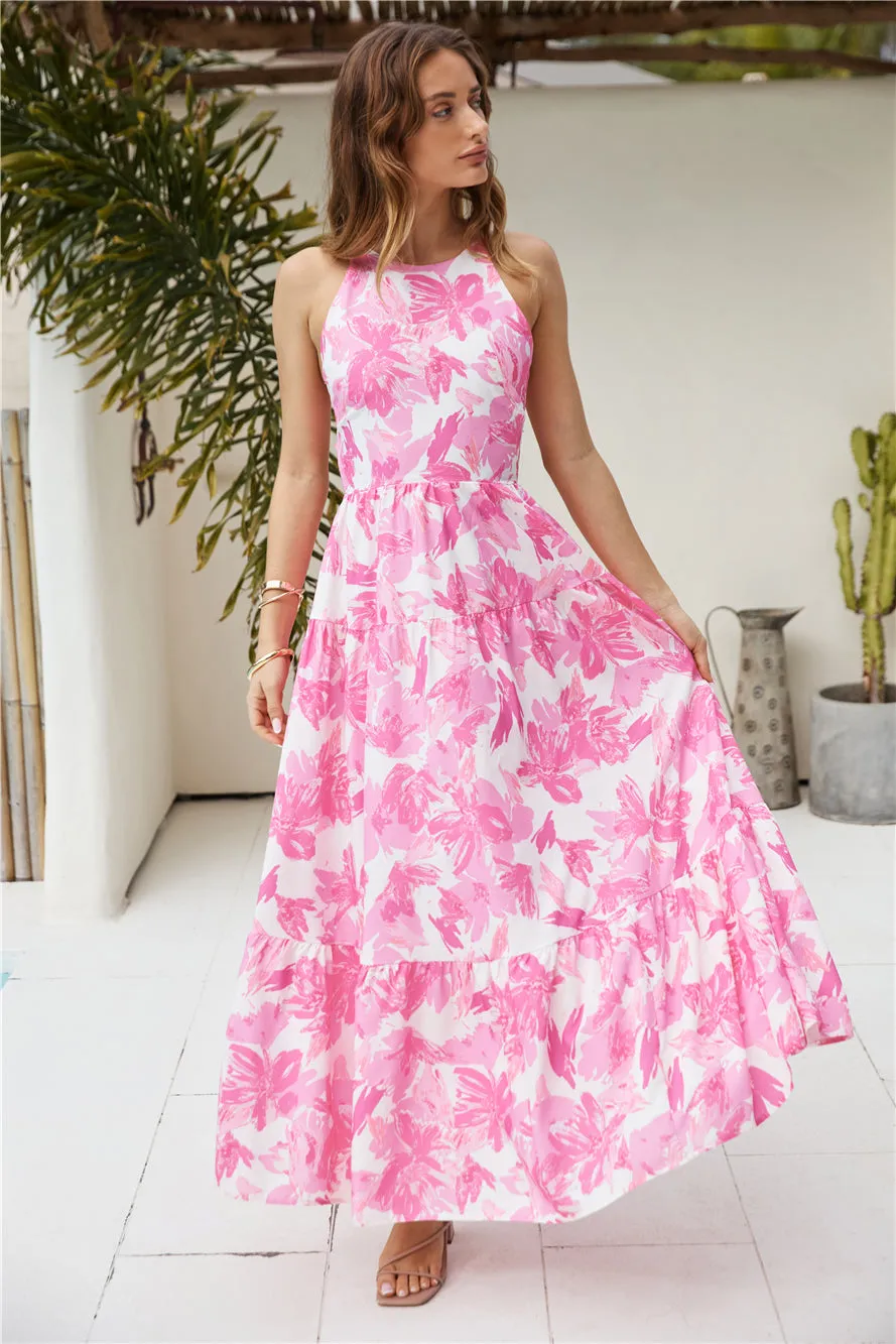 Maybe Another Life Maxi Dress Pink