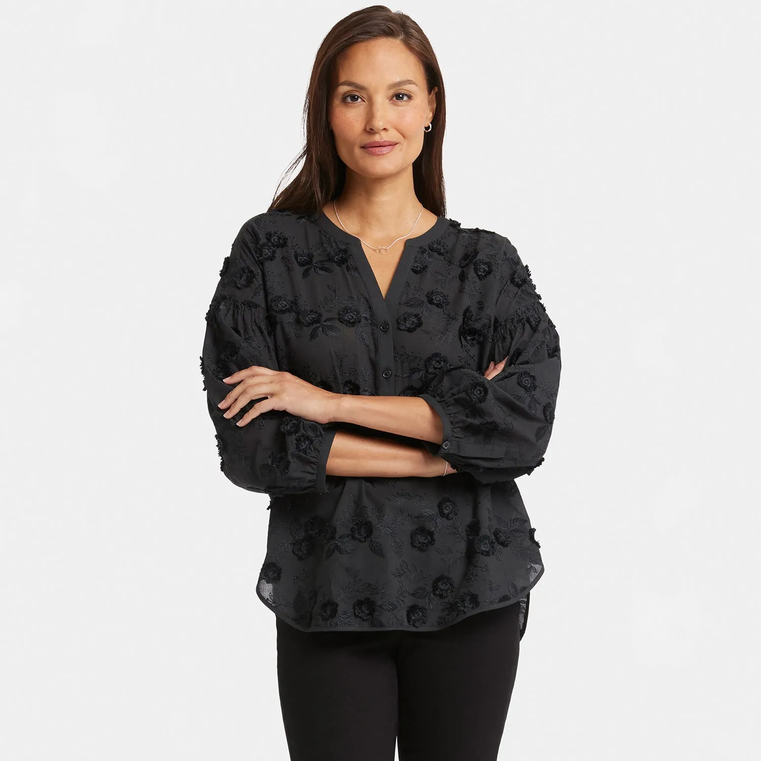 Paulina Peasant Blouse - Black