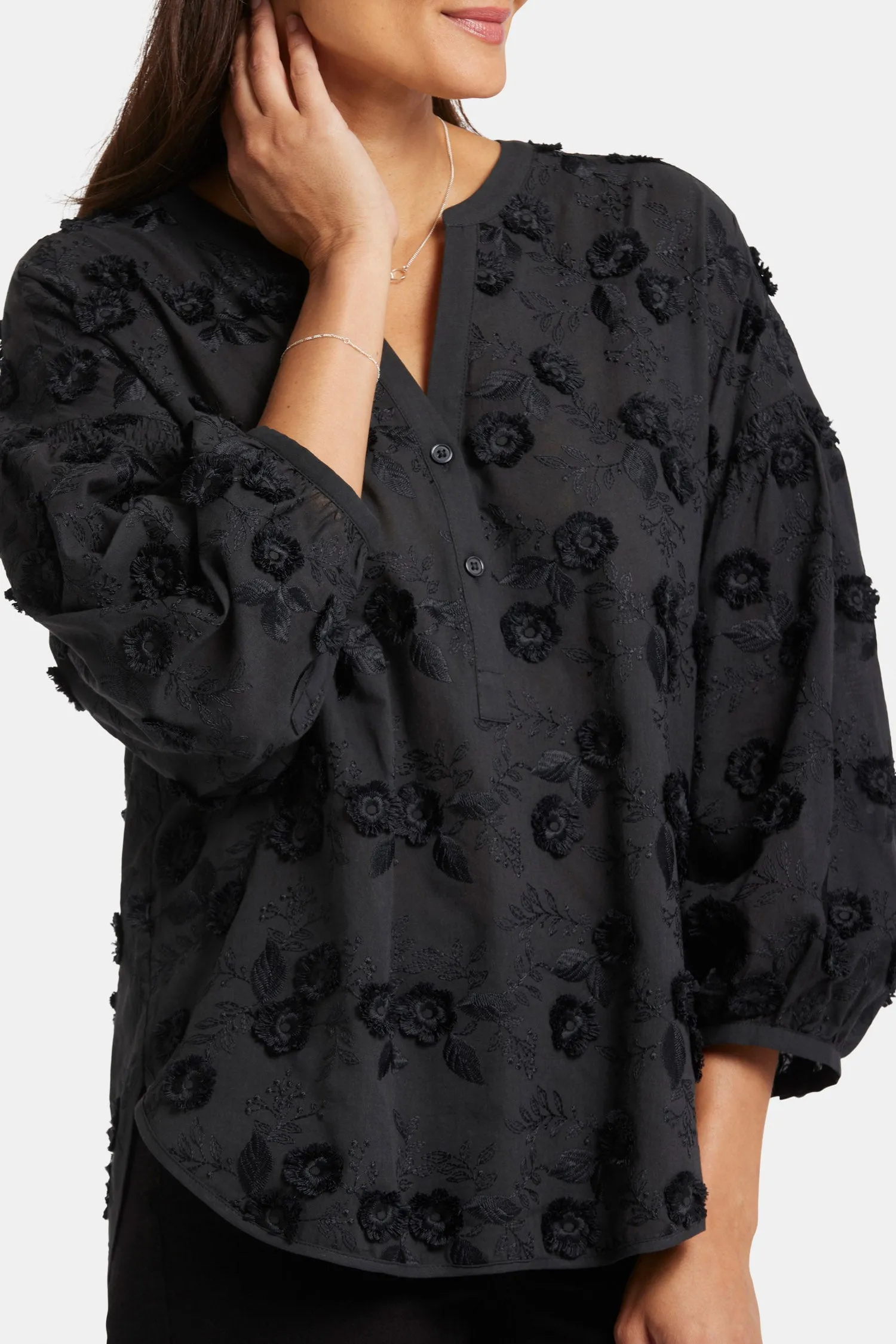 Paulina Peasant Blouse - Black