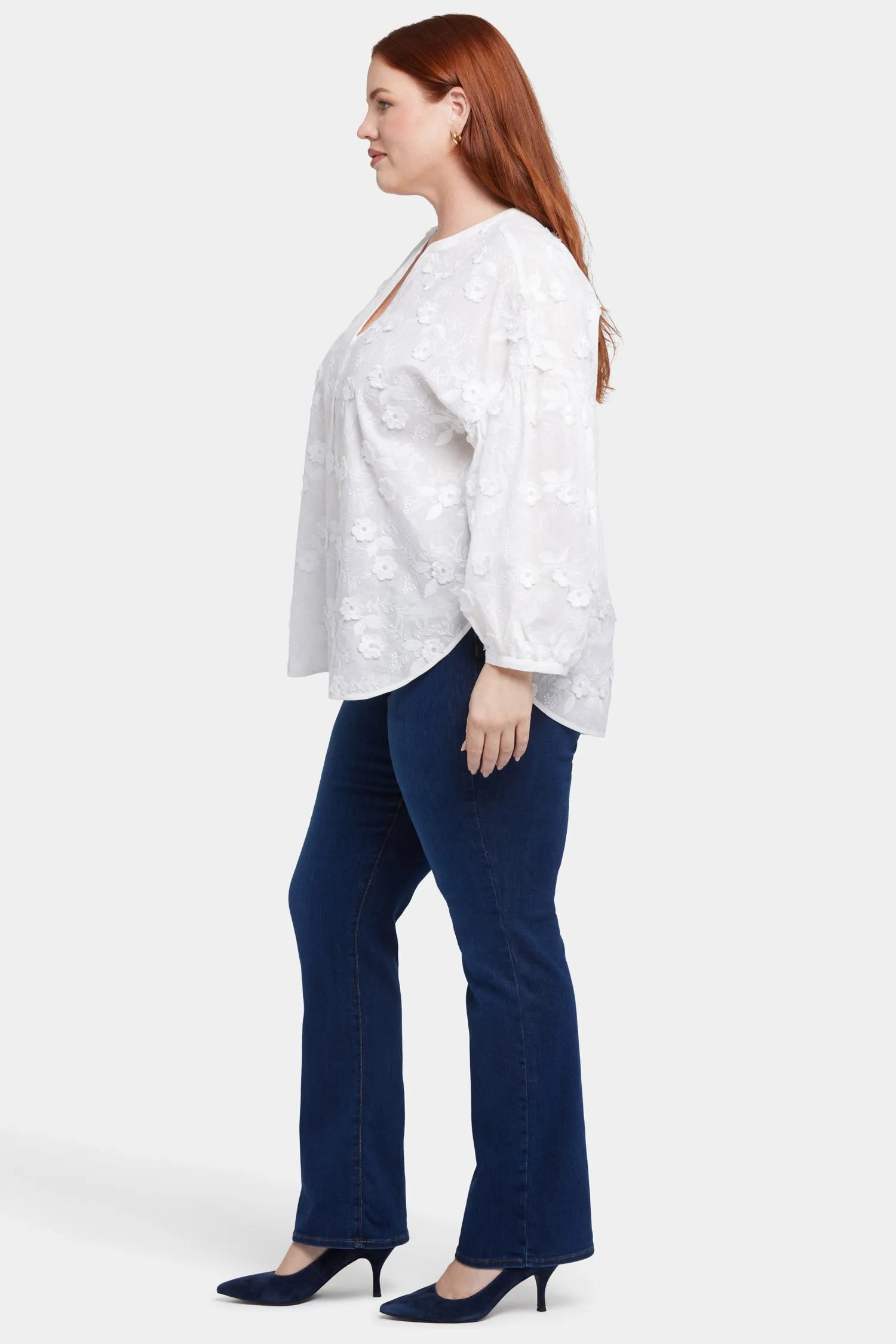 Paulina Peasant Blouse In Plus Size - Optic White