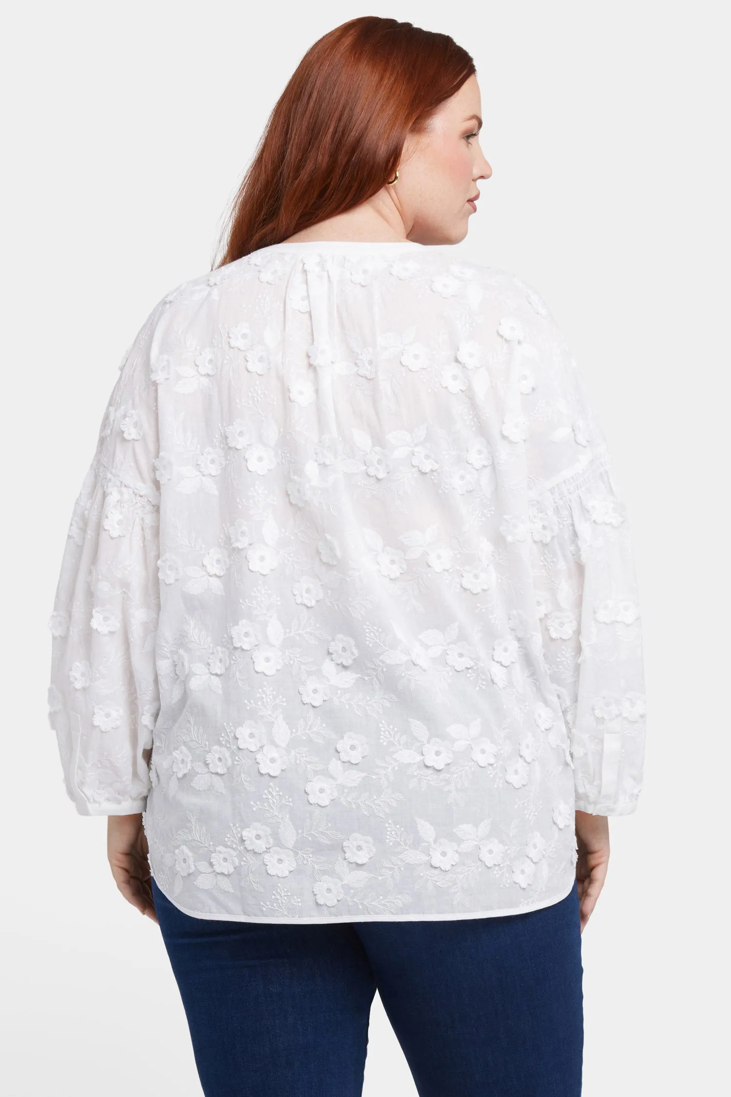 Paulina Peasant Blouse In Plus Size - Optic White