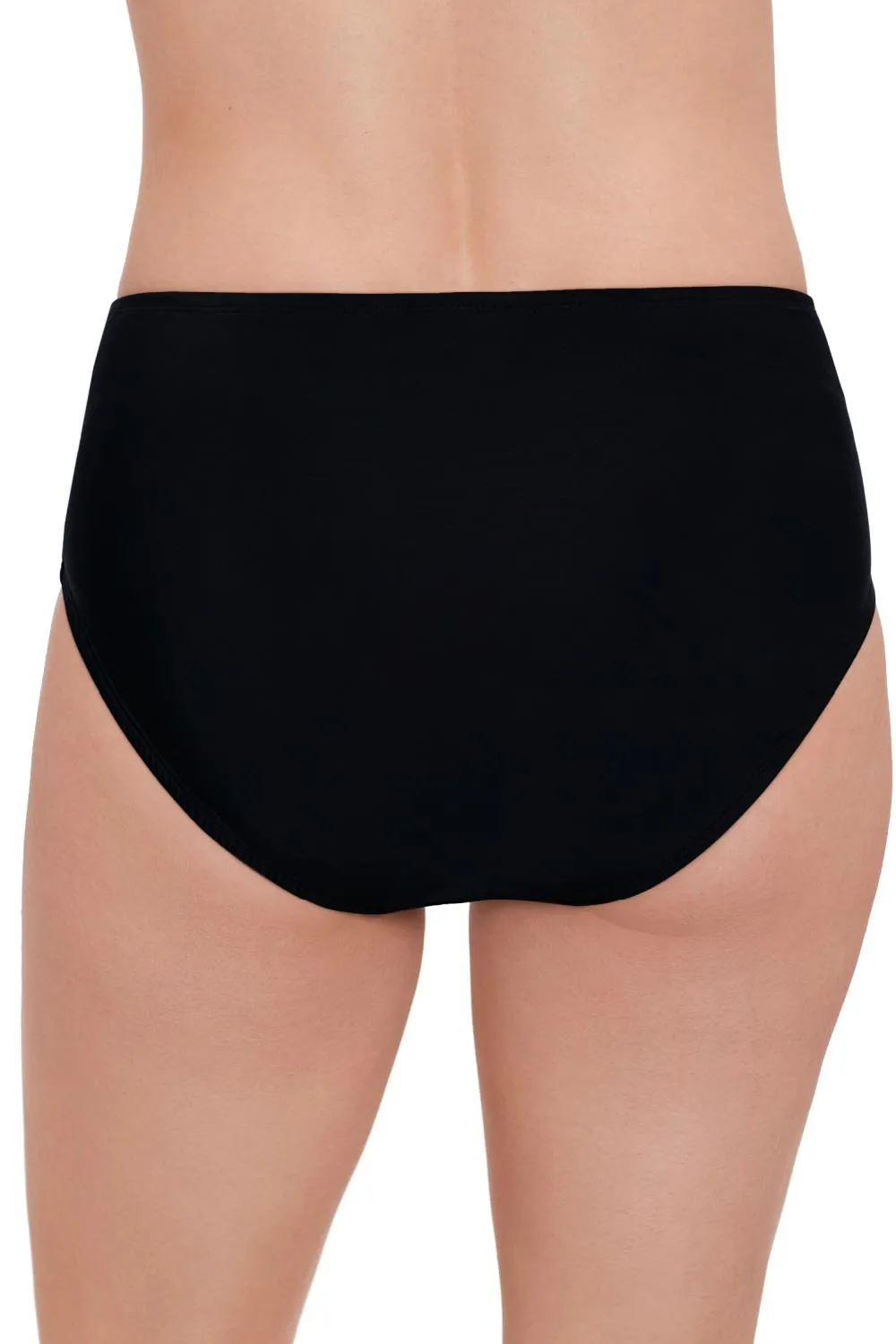 Penbrooke Solids Centre Shirred Swim Bottom, Black (42541)