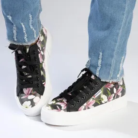 Pierre Cardin Lucienne Floral Sneaker - Black Multi