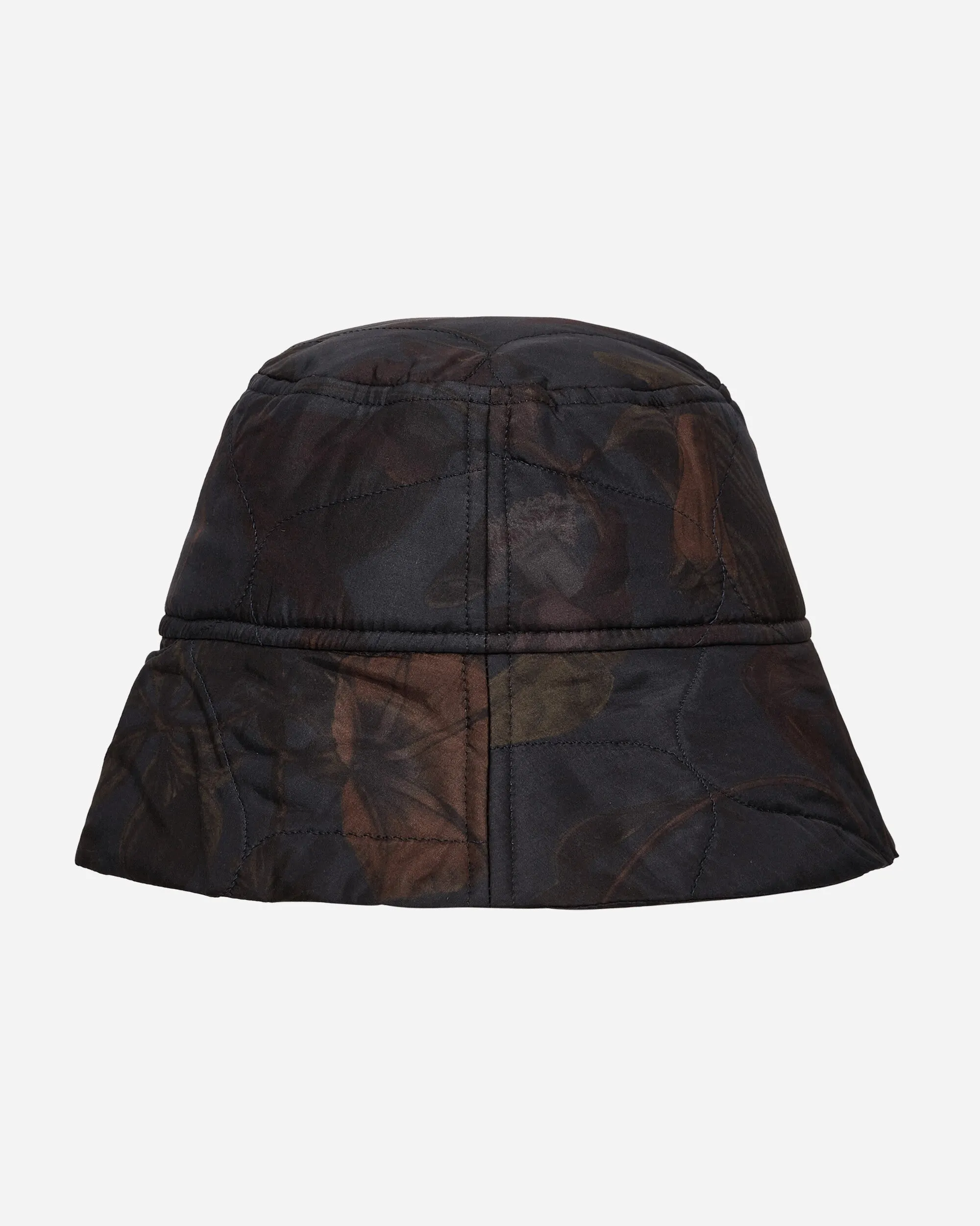 Quilted Floral Bucket Hat Navy