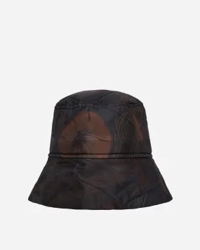 Quilted Floral Bucket Hat Navy