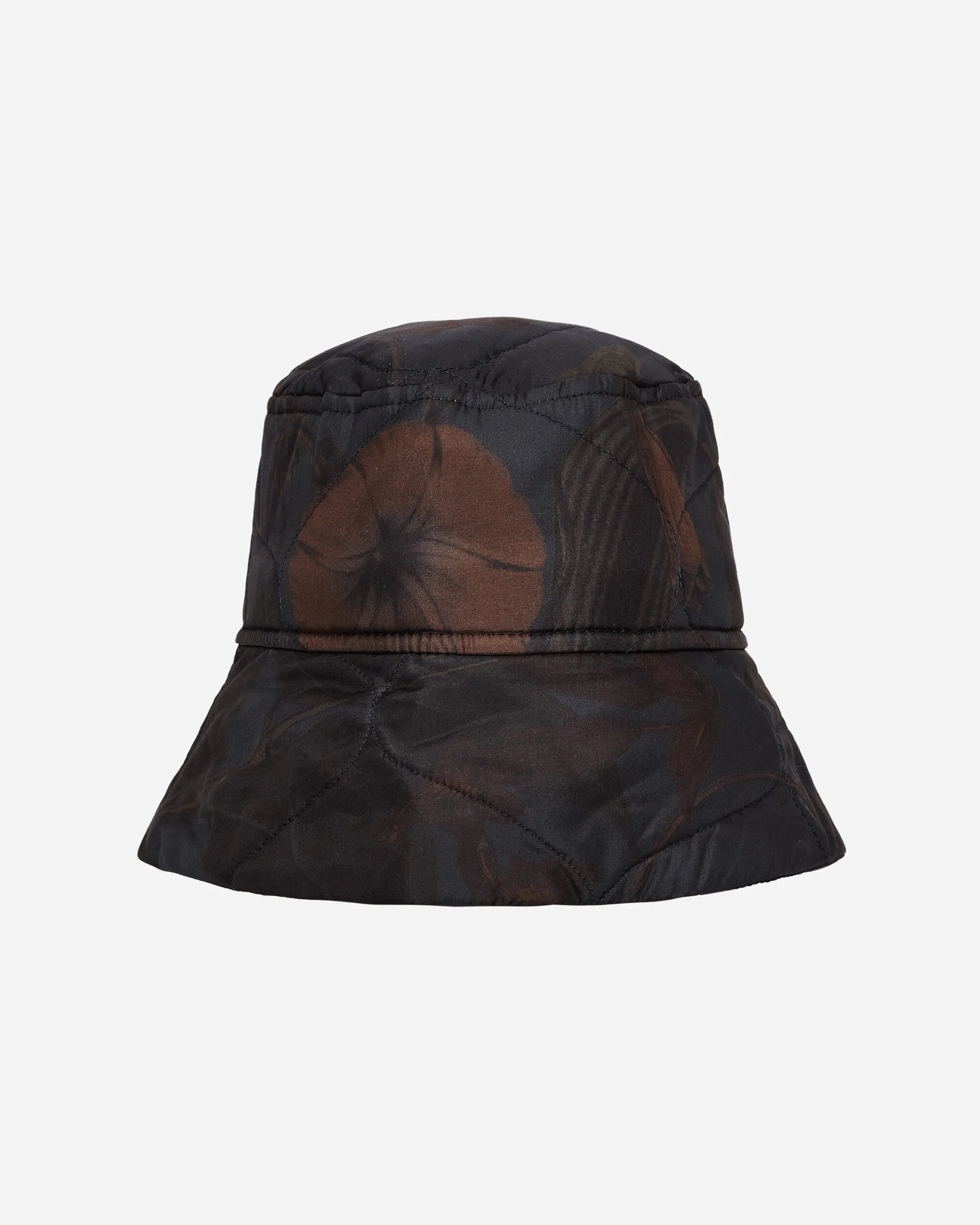 Quilted Floral Bucket Hat Navy