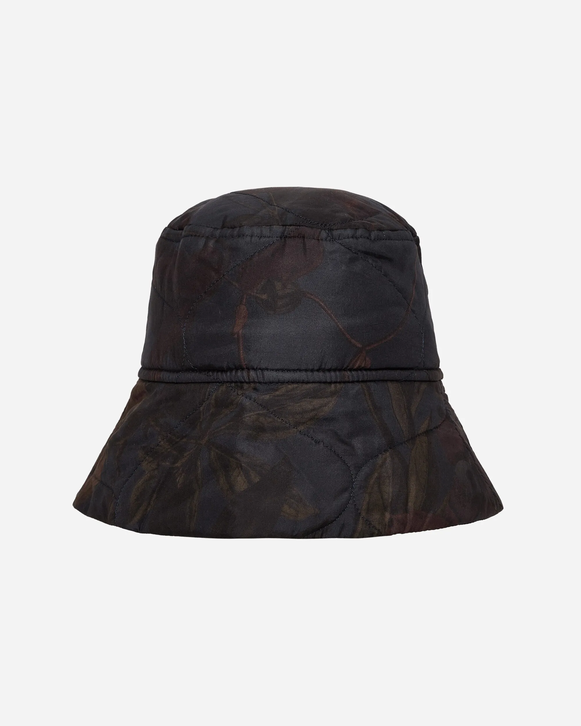 Quilted Floral Bucket Hat Navy