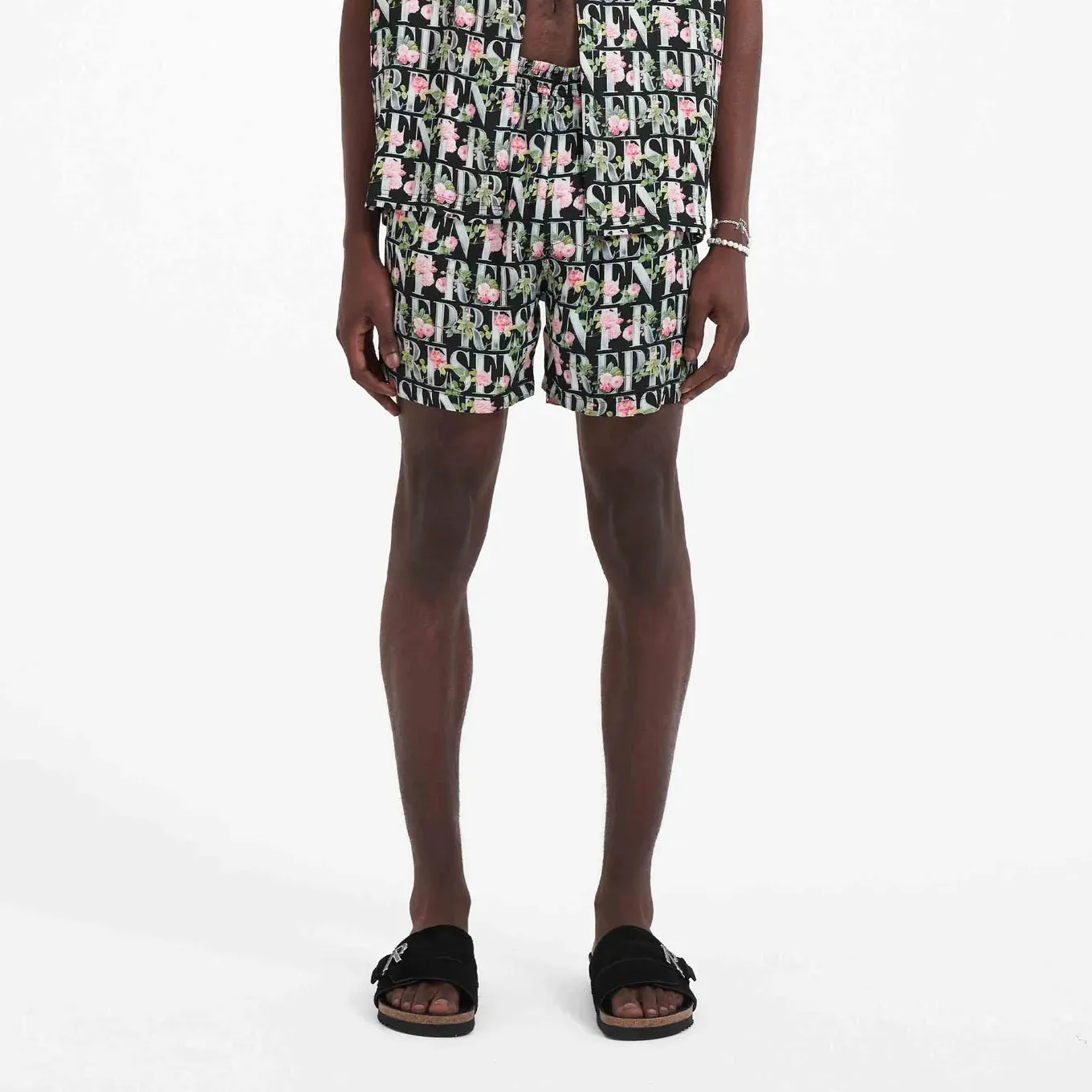 Represent Floral Shorts Black