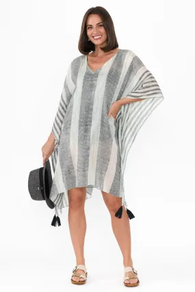 Stella Navy Stripe Cotton Kaftan