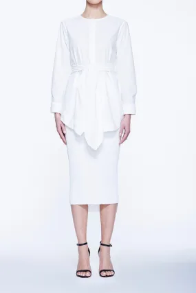 Stranded Belted Shirt - Ivory