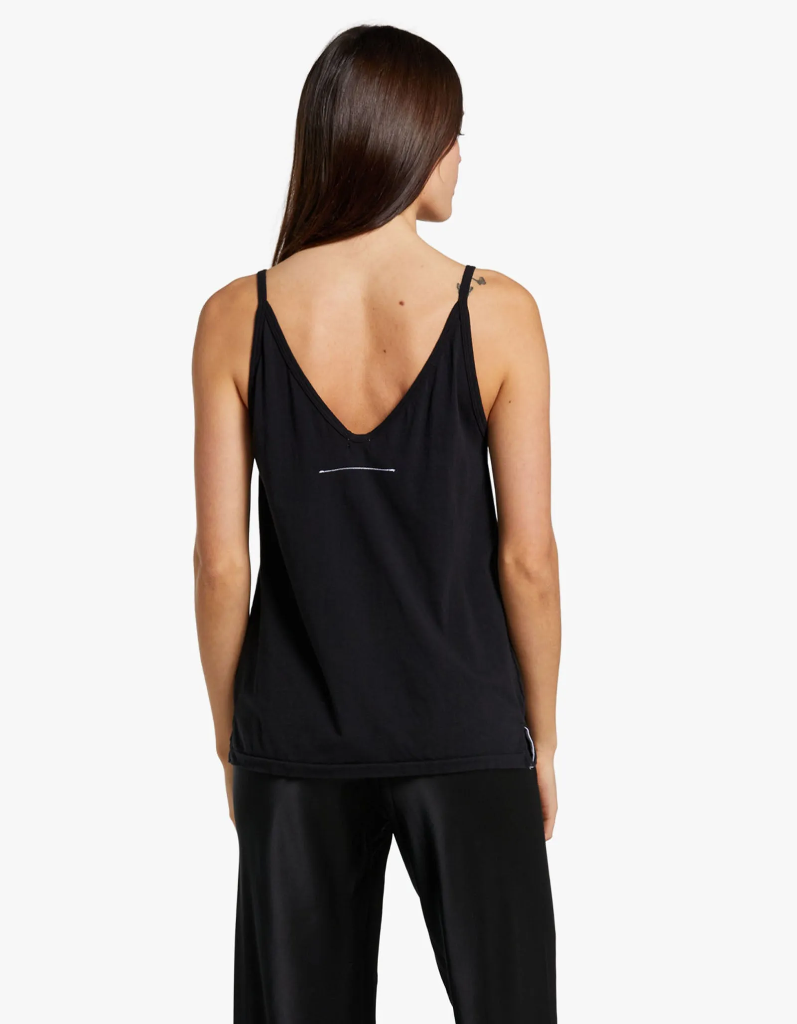 Womens V Neck Jersey Camisole - Black