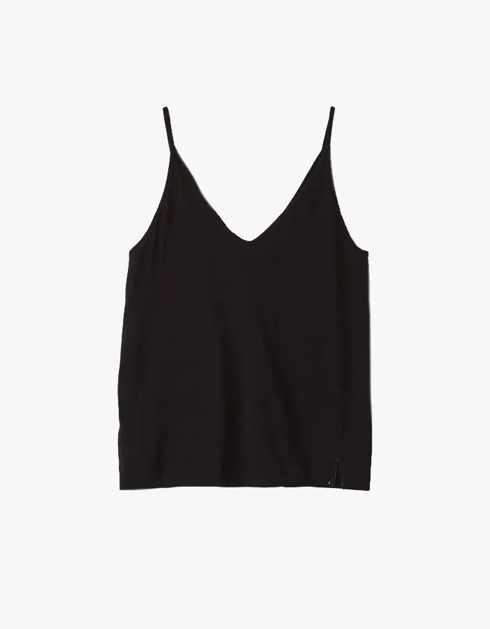 Womens V Neck Jersey Camisole - Black